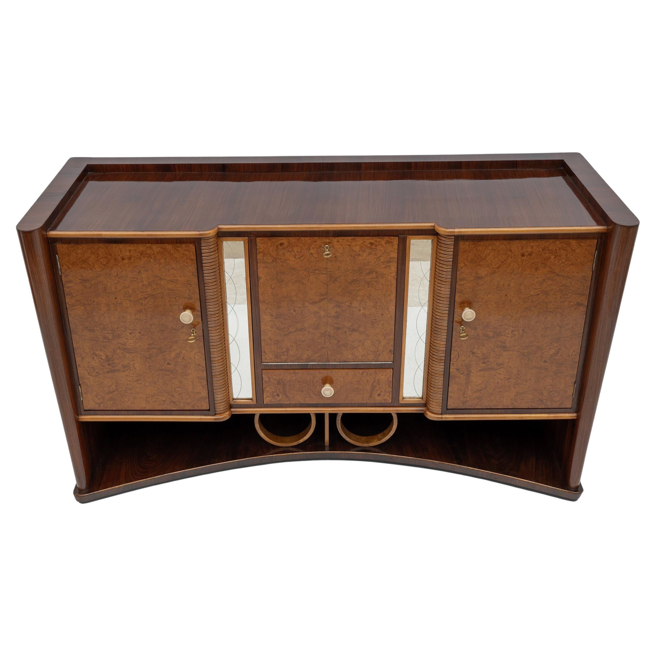Buffet italien Art déco en noyer et érable, années 1930 Vente En Ligne À Chaud