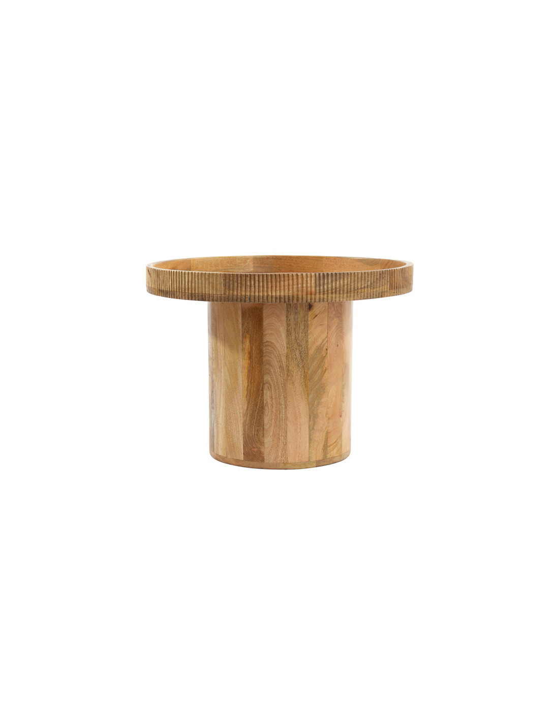 Table basse moderne Ronde 60 cm en Bois de manguier Naturel Kalomo Vente De Liquidation